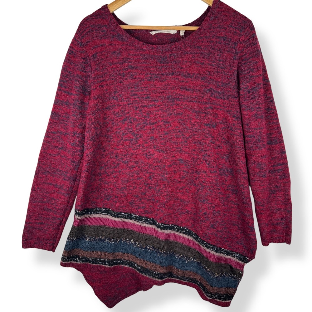 Soft Surroundings Knit Sweater Womens Size Large‎ Boho Artsy Earthy Tunic Top
